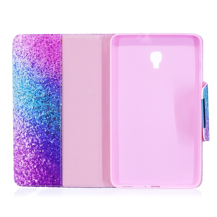 Patterned Leather Wallet Stand Smart Case Cover for Samsung Galaxy Tab A 8.0 (2017) - Colorful Glitter Pattern-3