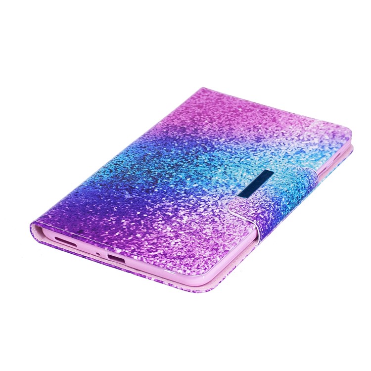 Patterned Leather Wallet Stand Smart Case Cover for Samsung Galaxy Tab A 8.0 (2017) - Colorful Glitter Pattern-5