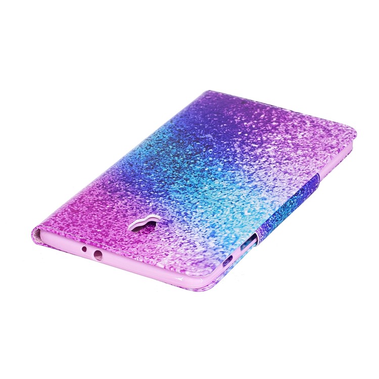 Patterned Leather Wallet Stand Smart Case Cover for Samsung Galaxy Tab A 8.0 (2017) - Colorful Glitter Pattern-6