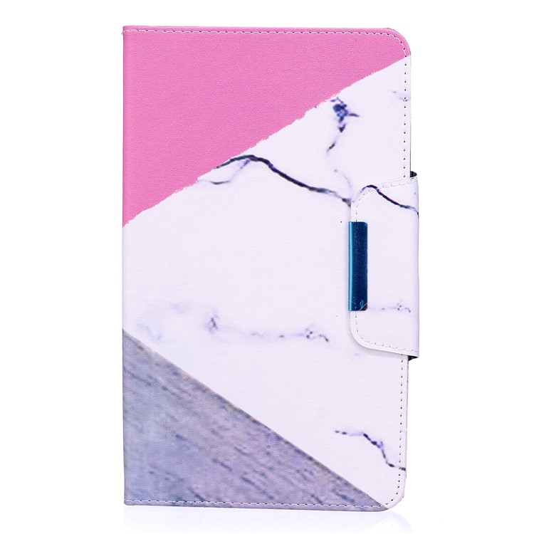 Patterned PU Leather Protective Smart Case Accessory for Samsung Galaxy Tab A 8.0 (2017) - Triangle and Marble Grain-1