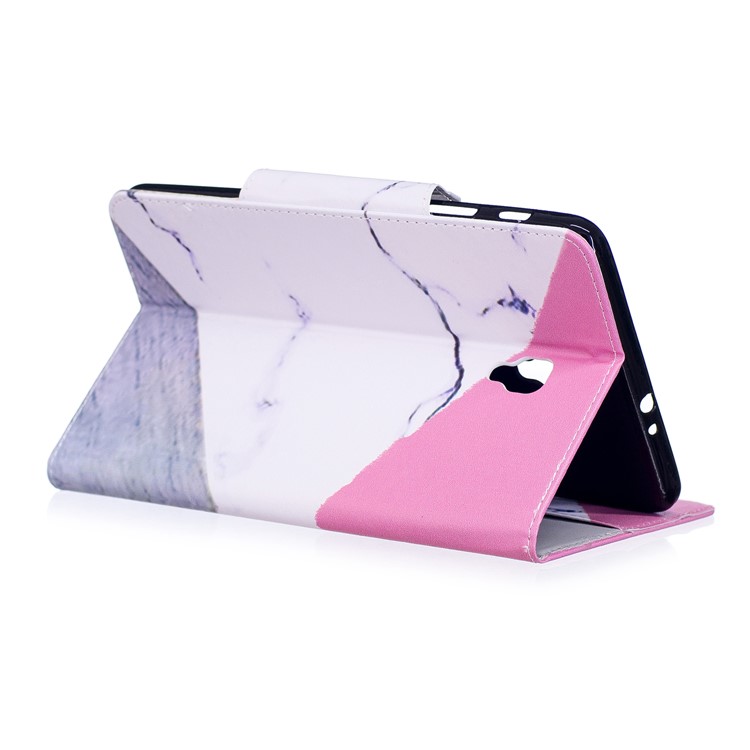 Patterned PU Leather Protective Smart Case Accessory for Samsung Galaxy Tab A 8.0 (2017) - Triangle and Marble Grain-4