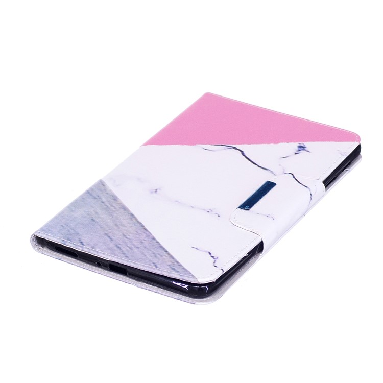 Patterned PU Leather Protective Smart Case Accessory for Samsung Galaxy Tab A 8.0 (2017) - Triangle and Marble Grain-5
