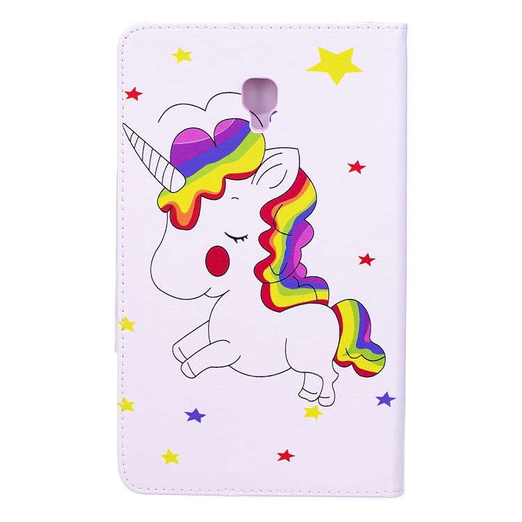 Patterned Leather Wallet Stand Smart Cover Shell for Samsung Galaxy Tab A 8.0 (2017) - Shy Unicorn-2