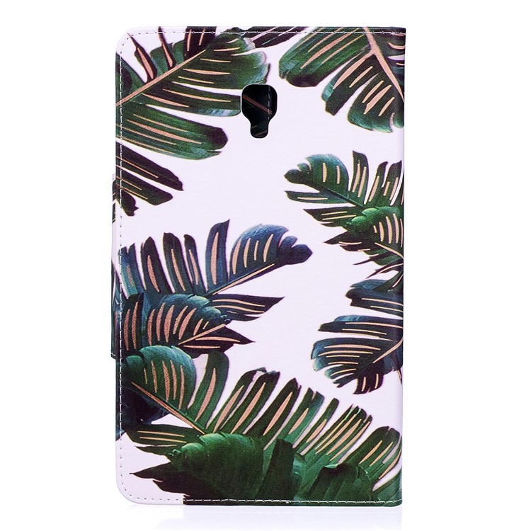 Patterned Leather Wallet Smart Case Shell with Stand for Samsung Galaxy Tab A 8.0 (2017) - Banana Leaves-2