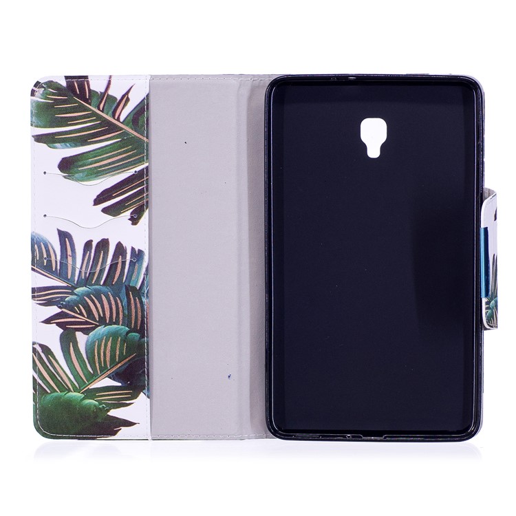 Patterned Leather Wallet Smart Case Shell with Stand for Samsung Galaxy Tab A 8.0 (2017) - Banana Leaves-3