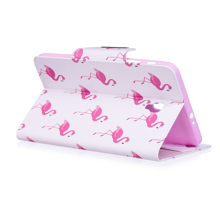 Patterned PU Leather Wallet Stand Smart Tablet Case for Samsung Galaxy Tab A 8.0 (2017) - Flamingos-4