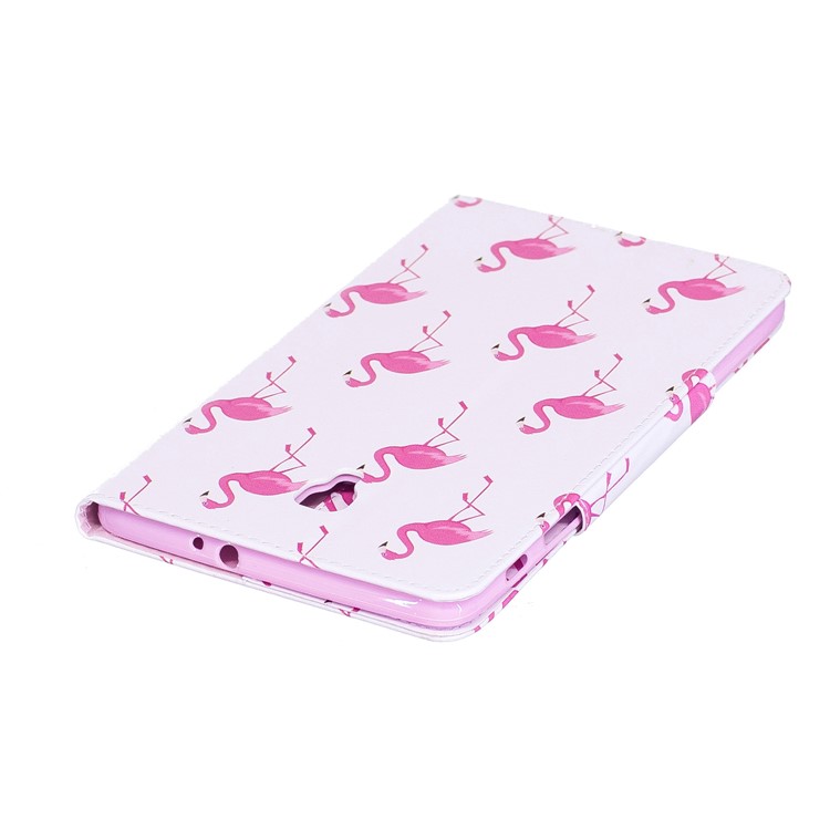 Patterned PU Leather Wallet Stand Smart Tablet Case for Samsung Galaxy Tab A 8.0 (2017) - Flamingos-6