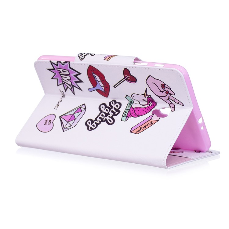 Patterned Leather Protector Smart Tablet Case Cover for Samsung Galaxy Tab A 8.0 (2017) - Girl Gang Elements-4