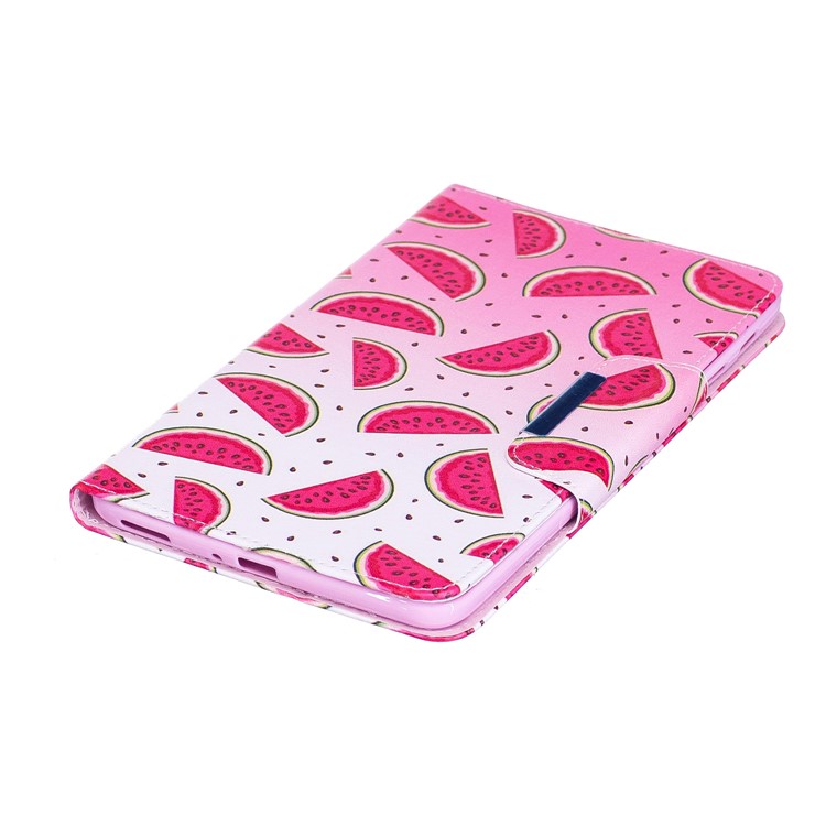 Patterned Leather Card Holder Smart Shell Case for Samsung Galaxy Tab A 8.0 (2017) - Watermelon Slices-5