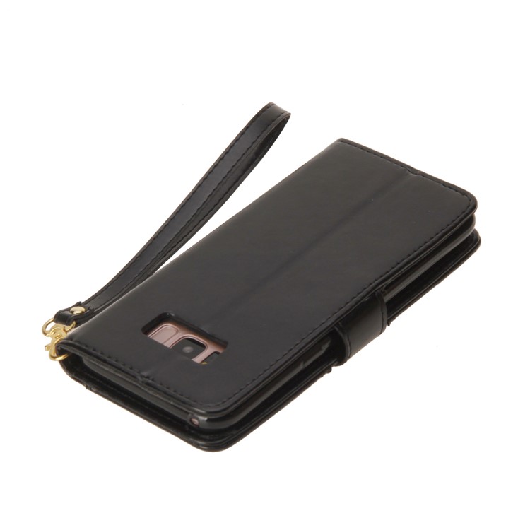 Laser Carving Retro PU Leather Wallet Stand Case for Samsung Galaxy S8 G950 - Black-11