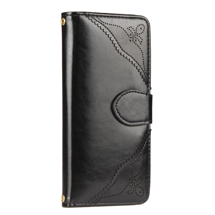 Laser Carving Retro PU Leather Wallet Stand Case for Samsung Galaxy S8 G950 - Black-6