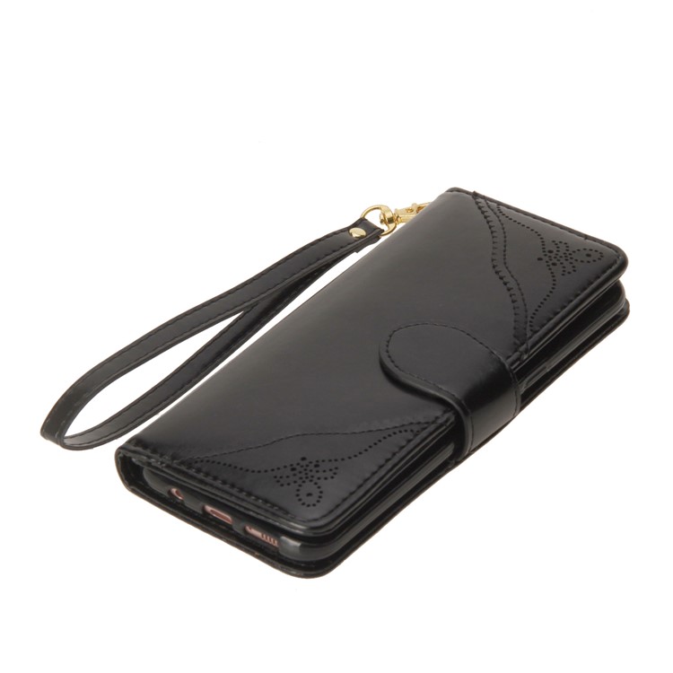 Laser Carving Retro PU Leather Wallet Stand Case for Samsung Galaxy S8 G950 - Black-8