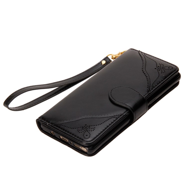 Laser Carving Retro PU Leather Wallet Stand Case for Samsung Galaxy Note 8 SM-N950 - Black-11