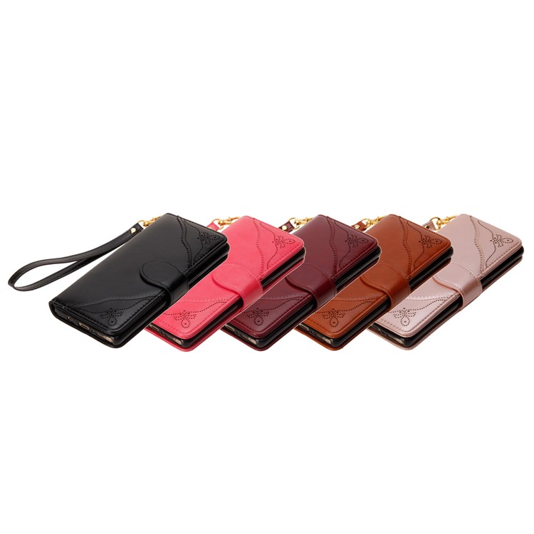 Laser Carving Retro PU Leather Wallet Stand Case for Samsung Galaxy Note 8 SM-N950 - Black-13