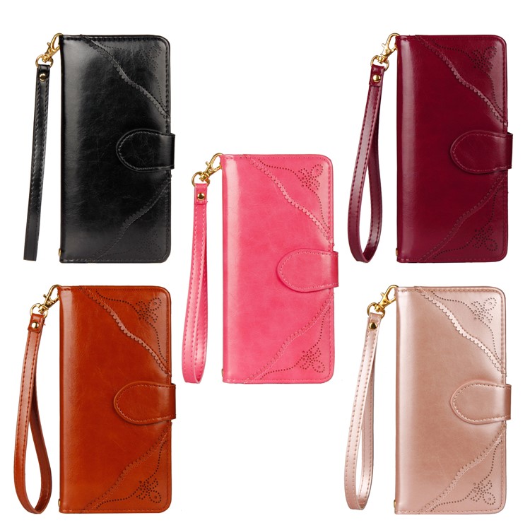 Laser Carving Retro PU Leather Wallet Stand Case for Samsung Galaxy Note 8 SM-N950 - Black-14