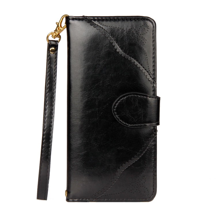 Laser Carving Retro PU Leather Wallet Stand Case for Samsung Galaxy Note 8 SM-N950 - Black-2