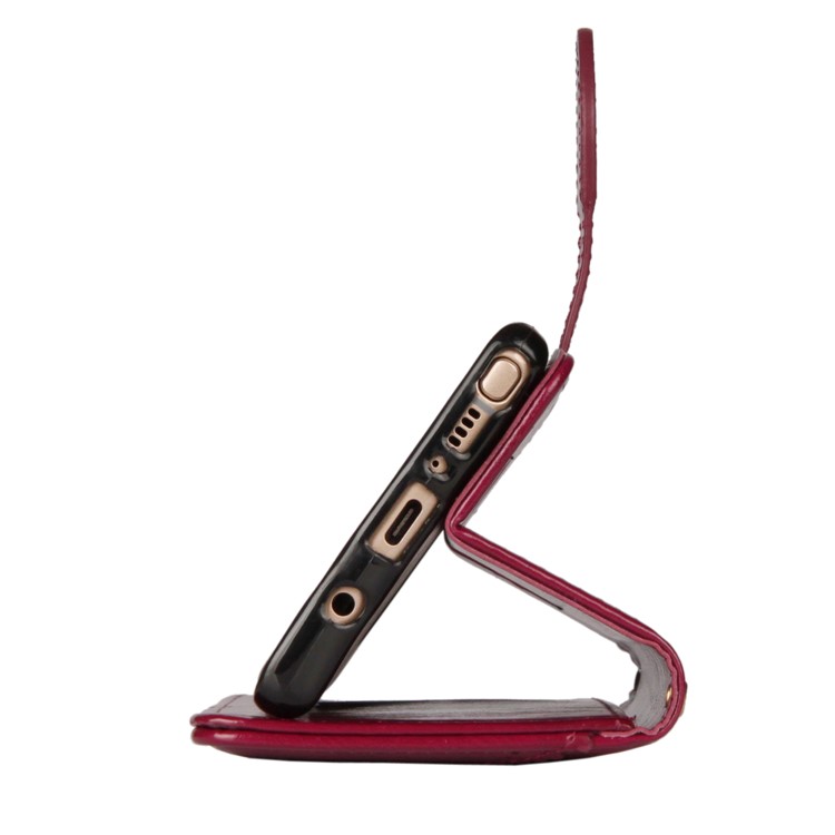 Laser Carving Retro PU Leather Wallet Stand Cover for Samsung Galaxy Note 8 SM-N950 - Red-12