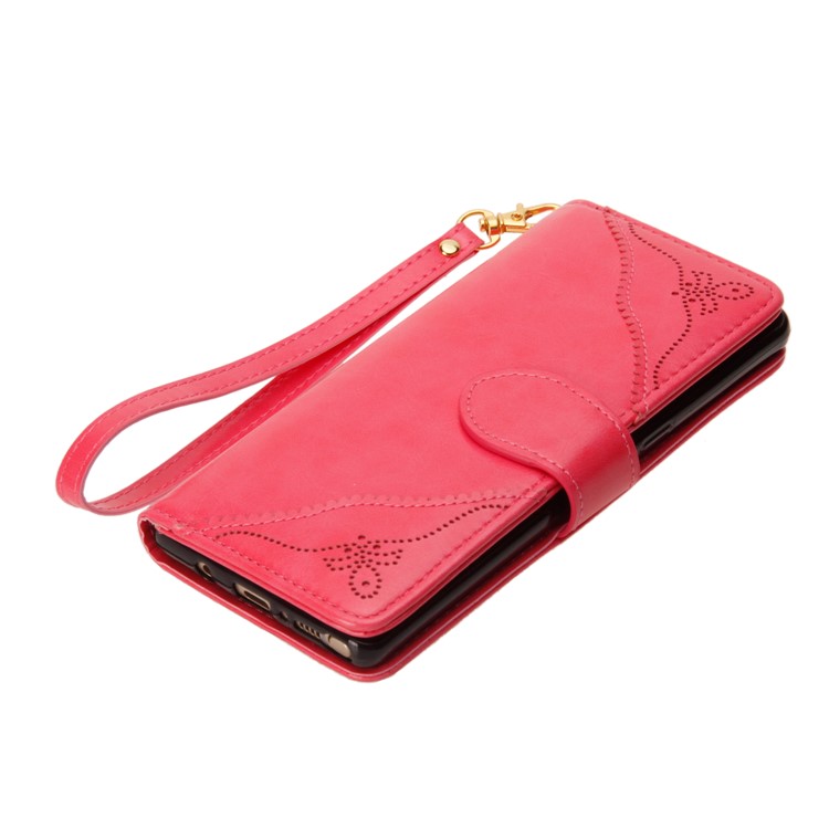 Laser Carving Retro PU Leather Wallet Stand Shell for Samsung Galaxy Note 8 SM-N950 - Rose-11