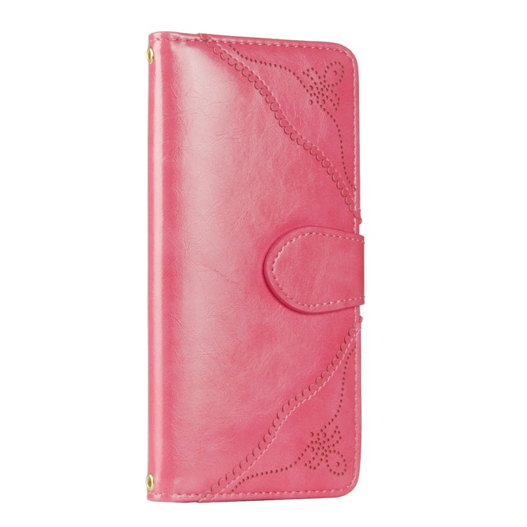 Laser Carving Retro PU Leather Wallet Stand Shell for Samsung Galaxy Note 8 SM-N950 - Rose-6