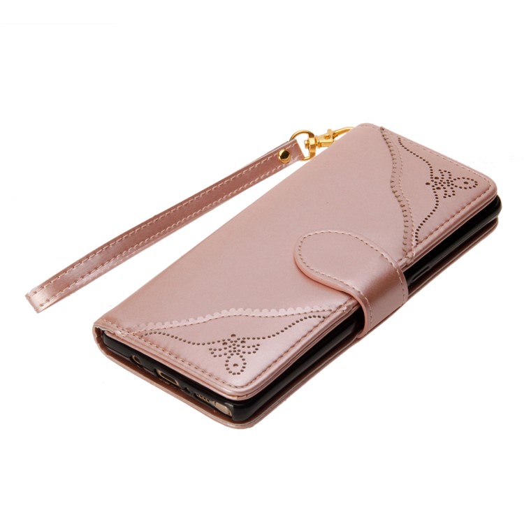 Laser Carving Retro PU Leather Wallet Stand Casing for Samsung Galaxy Note 8 SM-N950 - Gold-11