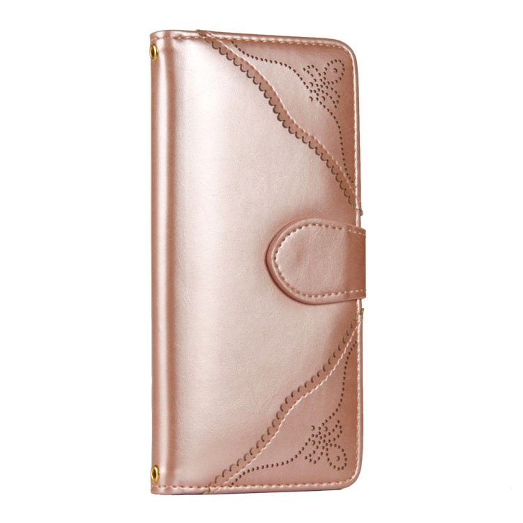 Laser Carving Retro PU Leather Wallet Stand Casing for Samsung Galaxy Note 8 SM-N950 - Gold-6