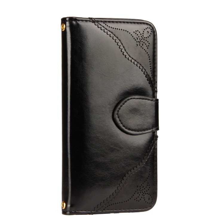 Laser Carving Retro PU Leather Wallet Stand Case for Samsung Galaxy S7 edge SM-G935 - Black-6