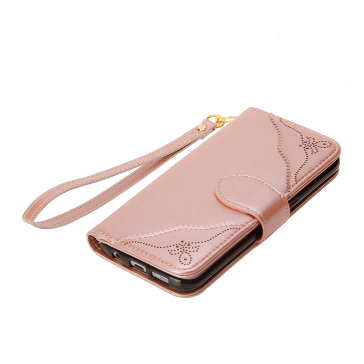 Laser Carving Retro PU Leather Wallet Stand Casing for Samsung Galaxy S7 edge SM-G935 - Gold-11