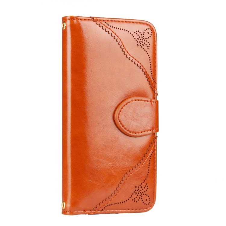 Laser Carving Retro PU Leather Wallet Stand Mobile Phone Case for Samsung Galaxy S7 edge SM-G935 - Brown-6