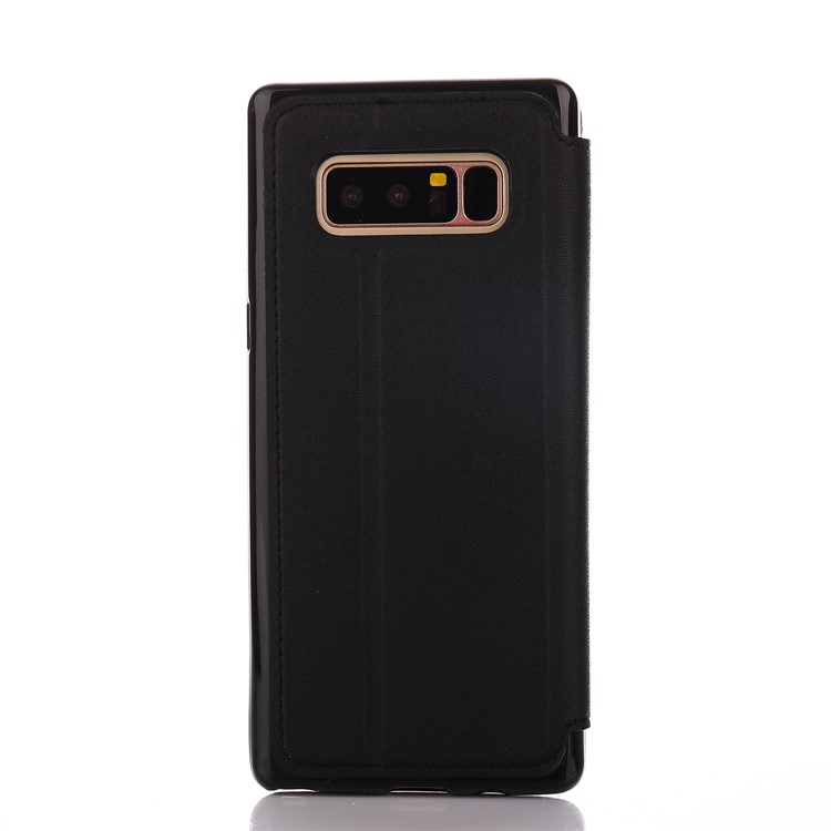 Stitching Rhombus Crown Card Holder Stand Leather Cover for Samsung Galaxy Note 8 N950 - Black-3