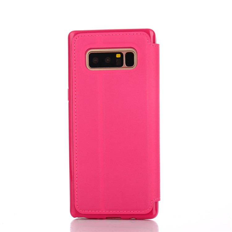Stitching Rhombus Crown Card Slots Leather Phone Casing for Samsung Galaxy Note 8 N950 - Rose-3