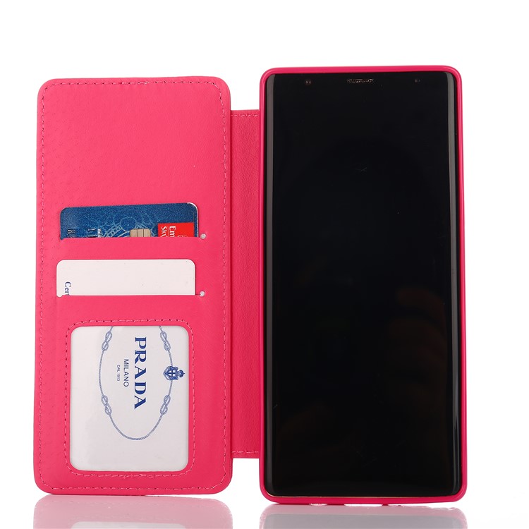 Stitching Rhombus Crown Card Slots Leather Phone Casing for Samsung Galaxy Note 8 N950 - Rose-5