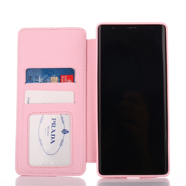 Stitching Rhombus Crown Stand Leather Mobile Shell Case for Samsung Galaxy Note 8 N950 - Pink-4