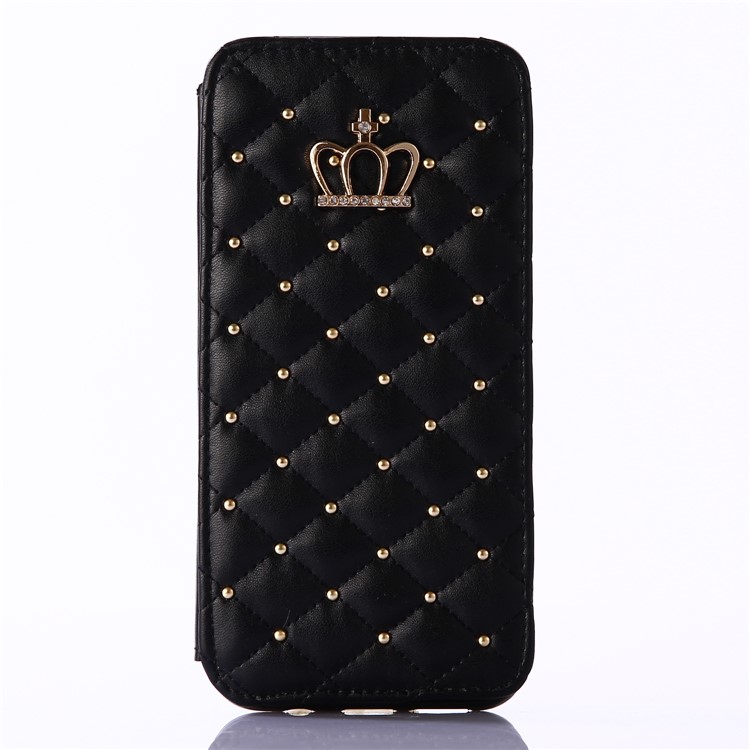 Stitching Rhombus Crown Card Slots Stand Leather Case for Samsung Galaxy S8+ G955 - Black-2