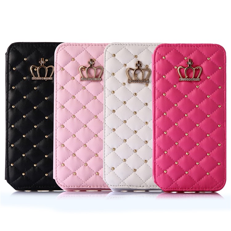 Stitching Rhombus Crown Card Slots Stand Leather Case for Samsung Galaxy S8+ G955 - Black-6