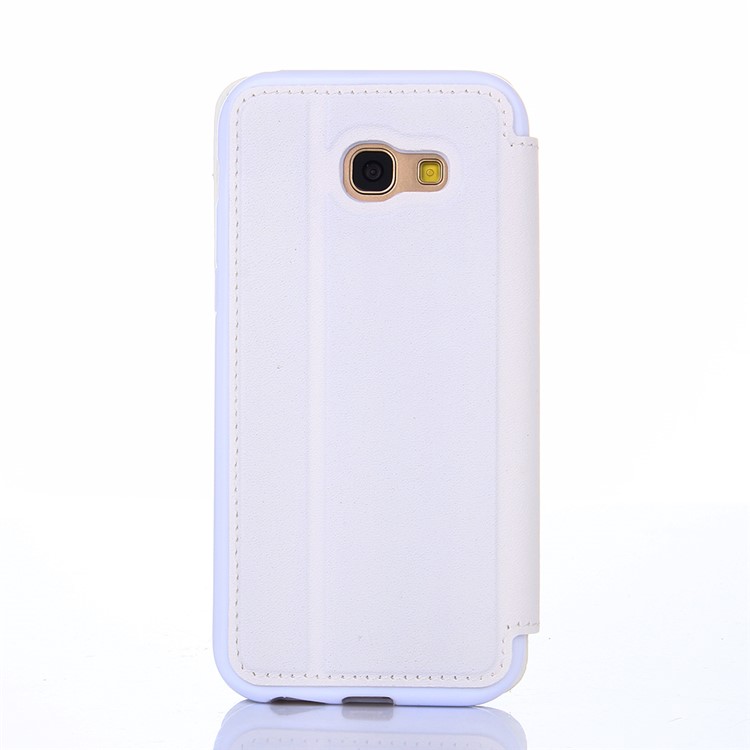 Stitching Rhombus Crown Stand Leather Card Holder Case for Samsung Galaxy A5 (2017) A520F - White-3