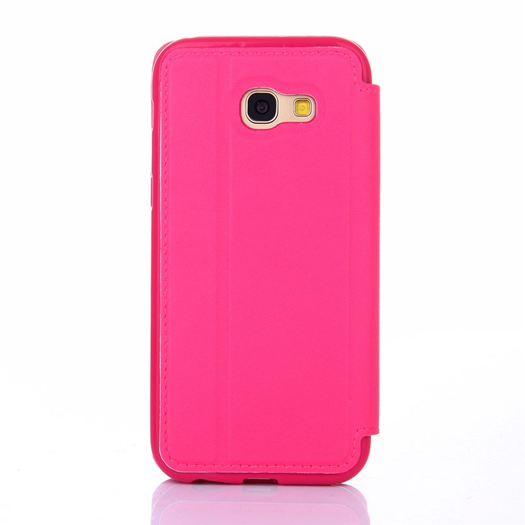 Stitching Rhombus Crown Card Slots Leather Phone Shell for Samsung Galaxy A5 (2017) A520F - Rose-3