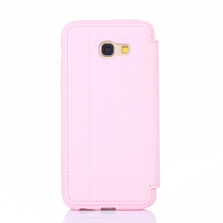 Stitching Rhombus Crown Stand Leather Mobile Cover for Samsung Galaxy A5 (2017) A520F - Pink-3