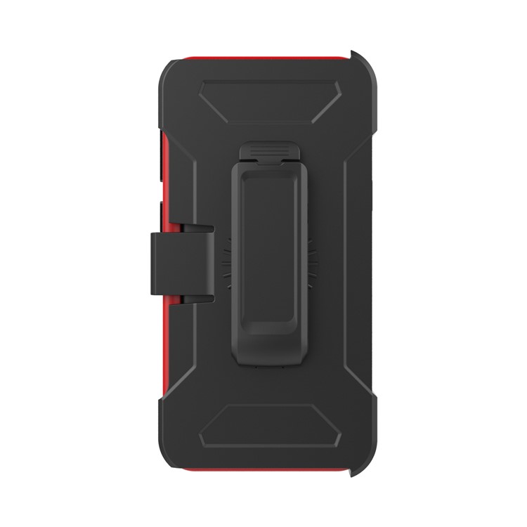 Heavy Duty Rugged PC Silicone Hybrid Belt Clip Rotary Kickstand Cover for Samsung Galaxy S9 SM-G960 - Red-4