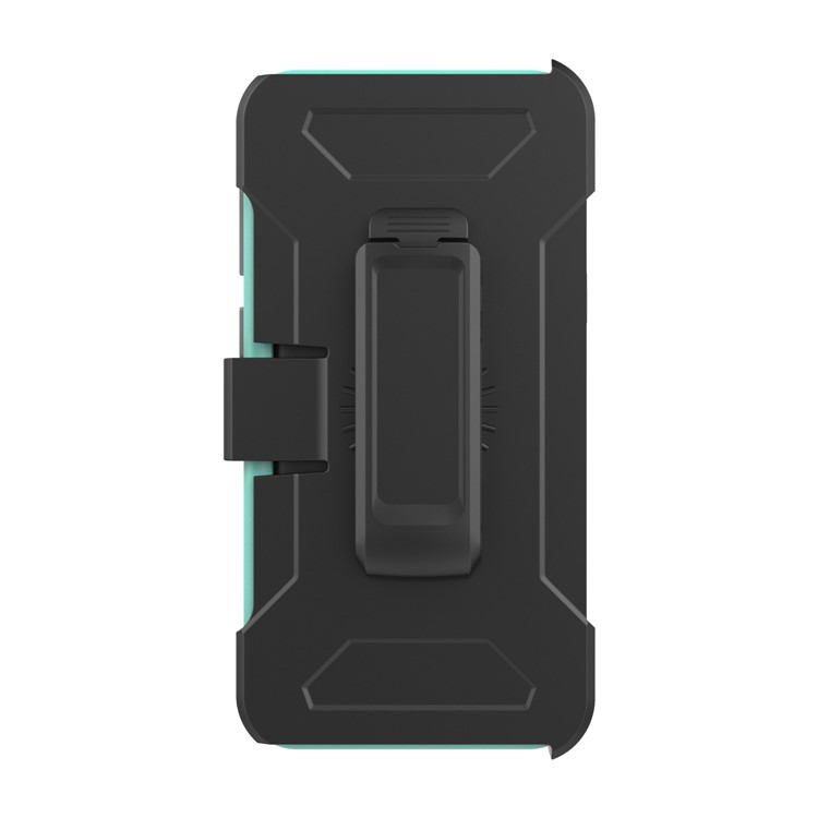 Heavy Duty Rugged PC Silicone Hybrid Belt Clip Rotary Kickstand Casing for Samsung Galaxy S9 SM-G960 - Cyan-4
