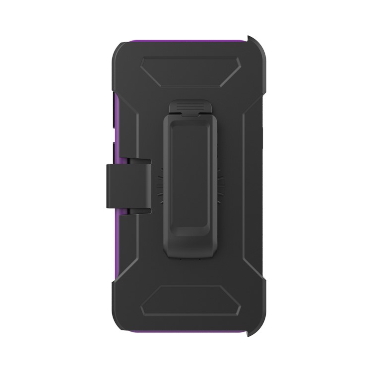 Heavy Duty Rugged PC Silicone Hybrid Belt Clip Rotary Kickstand Cell Phone Case for Samsung Galaxy S9 SM-G960 - Dark Purple-4