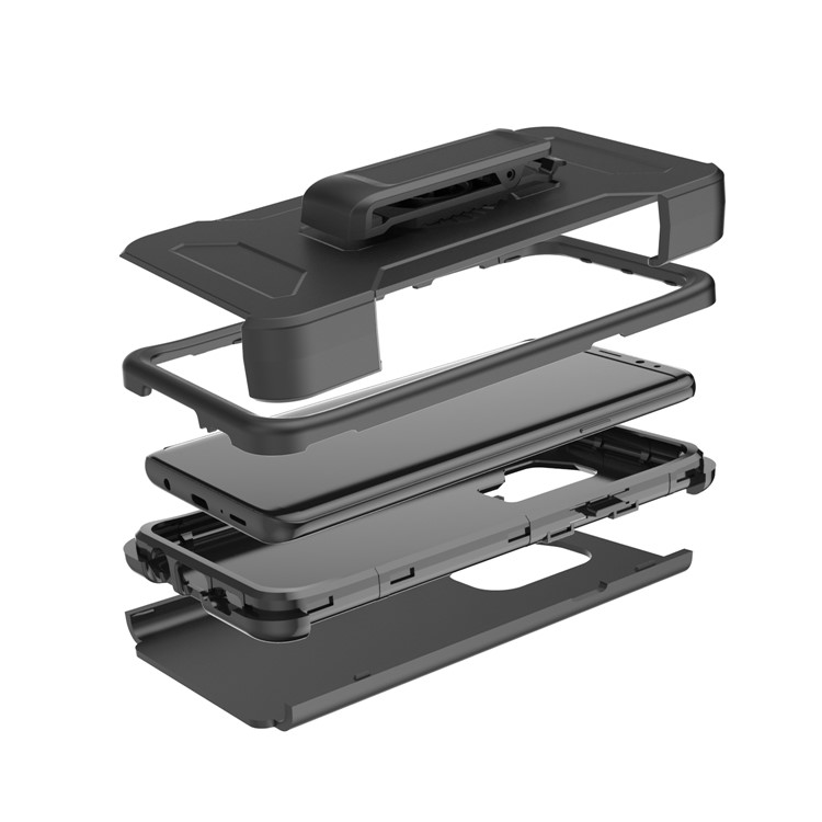 Revolving Kickstand Belt Clip Heavy Duty PC + Silicone Hybrid Case for Samsung Galaxy S9 Plus G965 - Black-6
