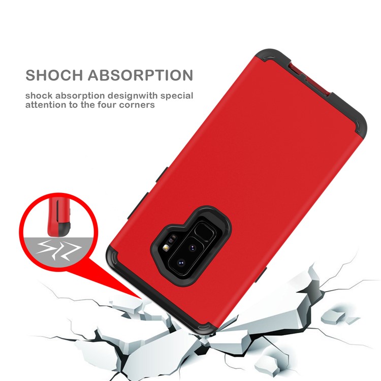 Revolving Kickstand Belt Clip Heavy Duty PC + Silicone Hybrid Cover for Samsung Galaxy S9 Plus G965 - Red-5