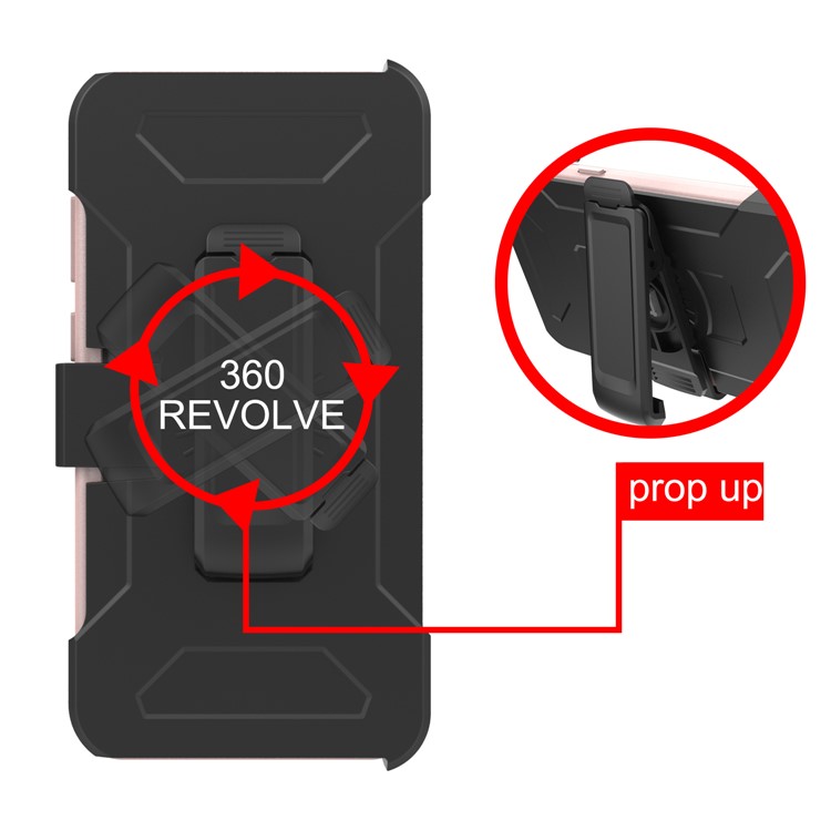 Revolving Kickstand Belt Clip Heavy Duty PC + Silicone Combo Case for Samsung Galaxy S9+ G965 - Rose Gold-7