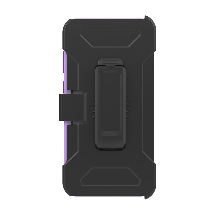 Heavy Duty PC + Silicone Mobile Shell for Samsung Galaxy S9 Plus G965 with Revolving Kickstand Belt Clip - Light Purple-4