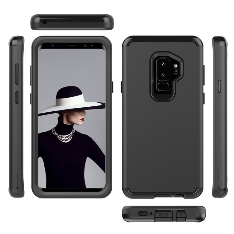 2-in-1 Heavy Duty Shockproof PC + Silicone Hybrid Case for Samsung Galaxy S9+ SM-G965 - Black-1