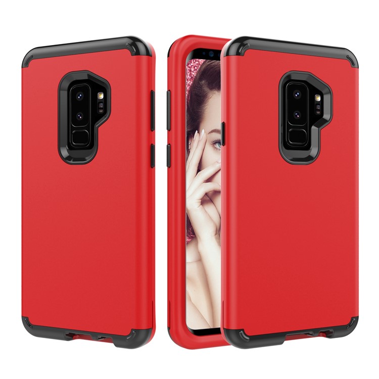 

for Samsung Galaxy S9 Plus SM-G965 2-in-1 Heavy Duty PC + Silicone Drop-proof Mobile Case - Red
