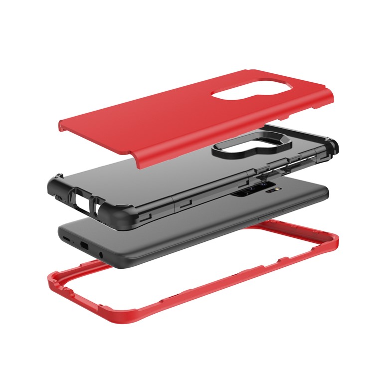 for Samsung Galaxy S9 Plus SM-G965 2-in-1 Heavy Duty PC + Silicone Drop-proof Mobile Case - Red-7