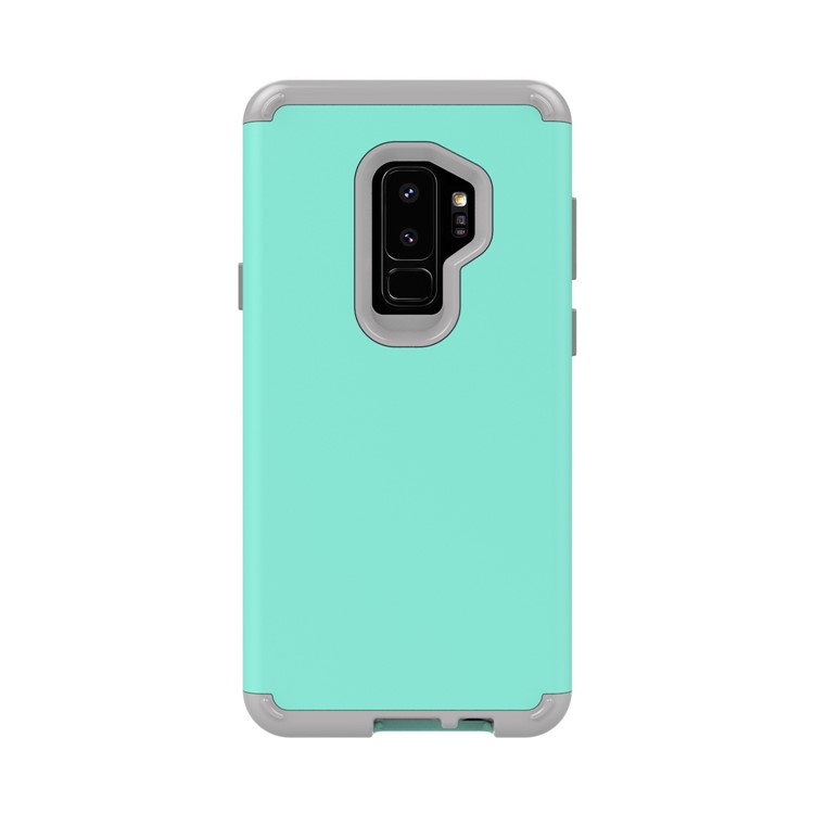 2-in-1 Heavy Duty PC + Silicone Hybrid Shockproof Case for Samsung Galaxy S9+ SM-G965 - Cyan-3