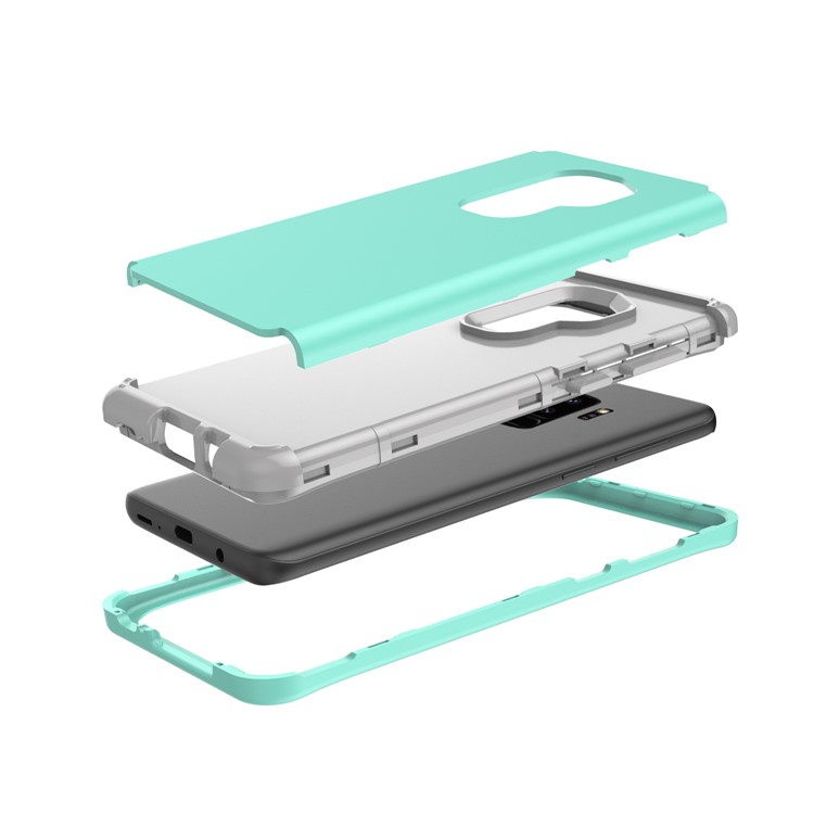 2-in-1 Heavy Duty PC + Silicone Hybrid Shockproof Case for Samsung Galaxy S9+ SM-G965 - Cyan-7