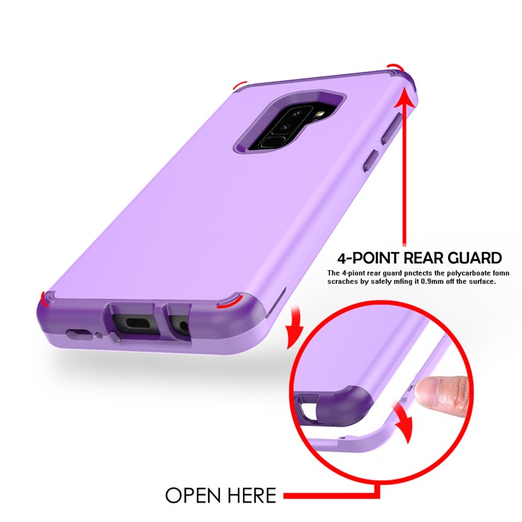 2-in-1 Heavy Duty PC + Silicone Hybrid Shockproof Back Cover for Samsung Galaxy S9+ SM-G965 - Light Purple-5